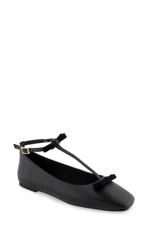 Kenneth Cole Juliet T-strap Flat In Black Leather