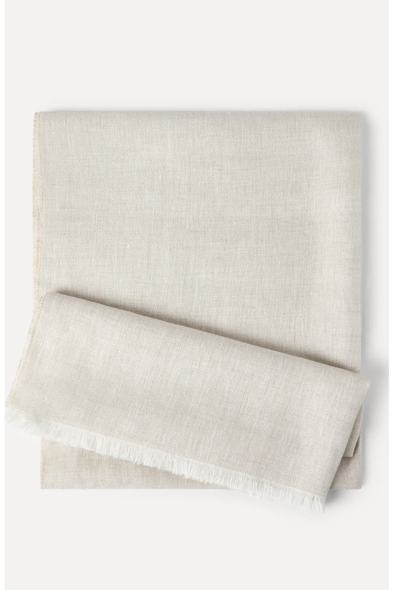 Sparkling linen scarf, Alternate, color, Beige