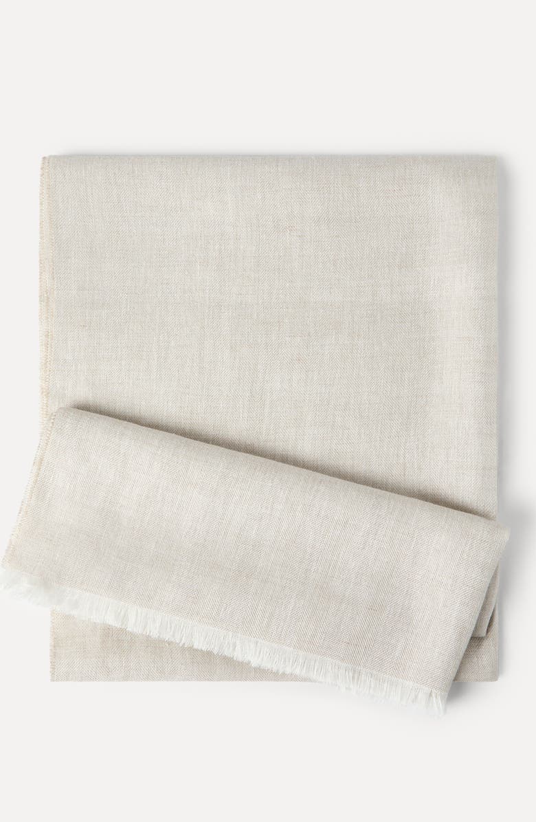 Brunello Cucinelli Sparkling linen scarf, Alternate, color, Beige