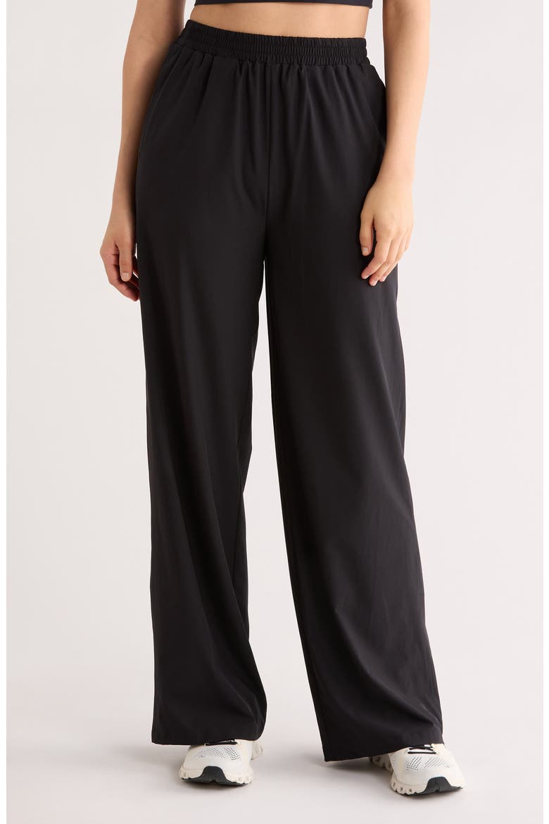 Vista High Waist Woven Pants, Main, color, BLACK