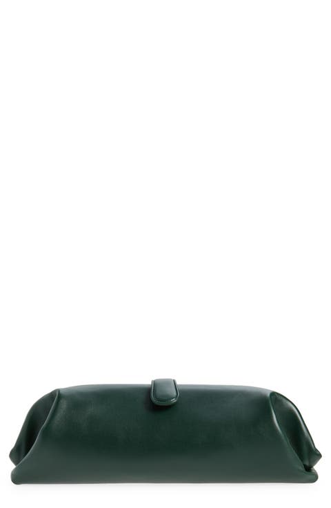 Leather East/West Clutch
