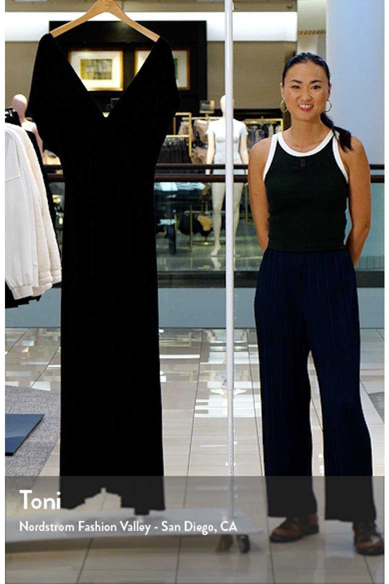 Empire Waist V-Neck Stretch Dress video