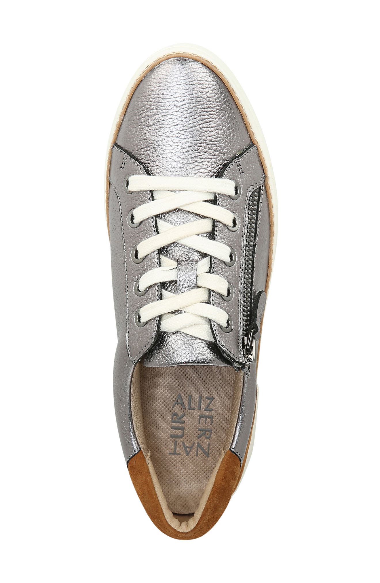 Jenni Low Top Sneaker, Alternate, color, PEWTER LEATHER