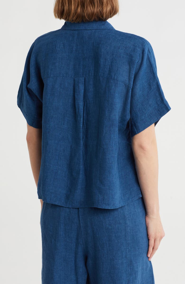 Eileen Fisher Classic Organic Linen Button-Up Shirt, Alternate, color,