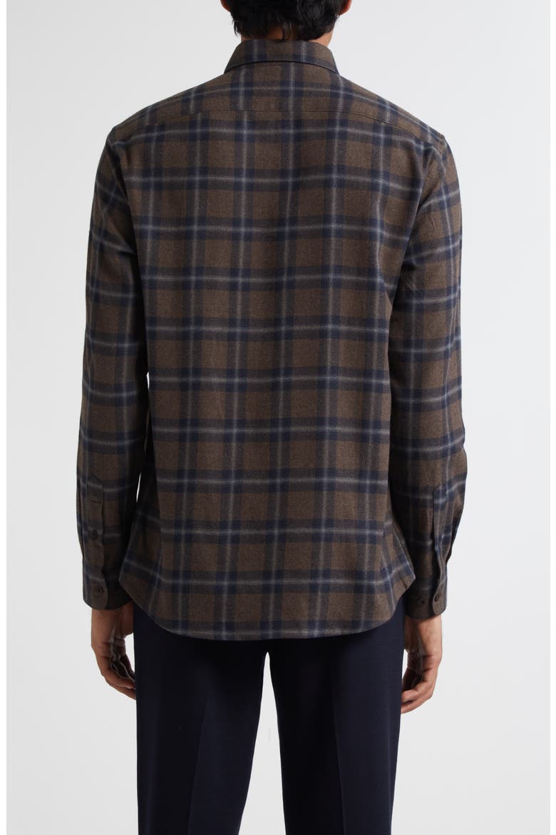 Check Brushed Cotton Flannel Button-Down Shirt, Alternate, color, BARK CHECK