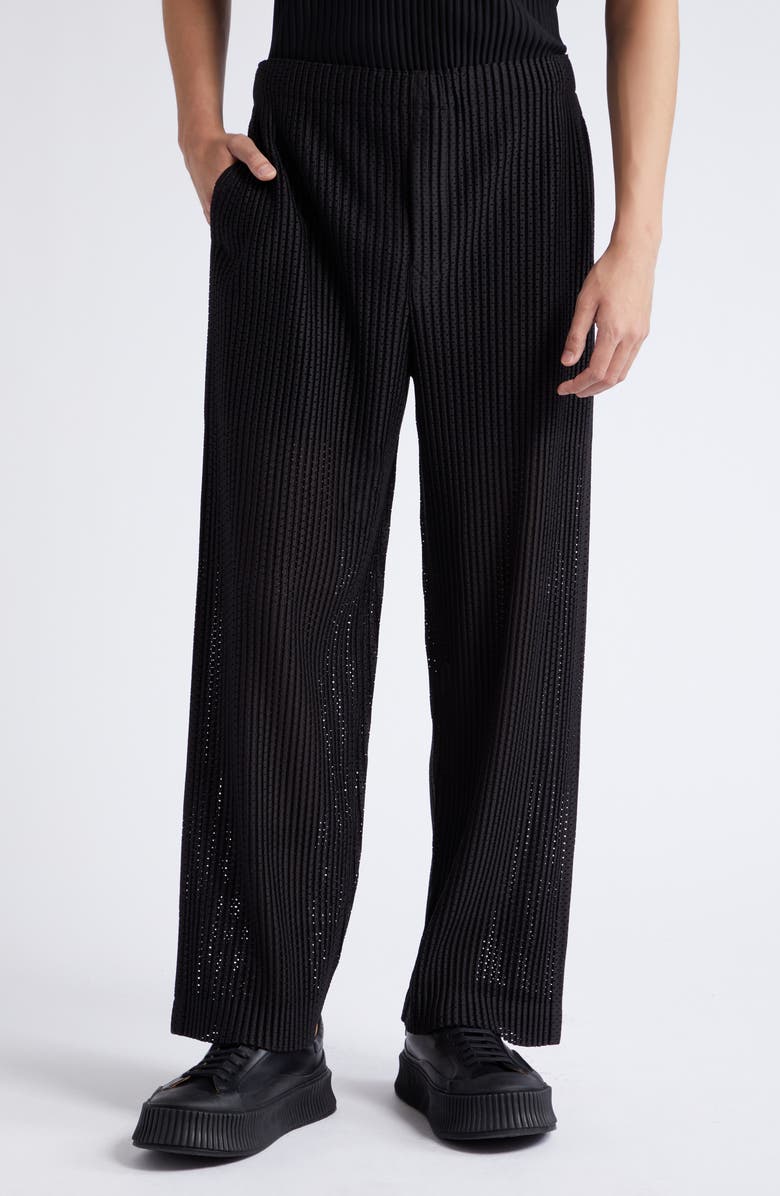 Homme Plissé Issey Miyake Outer Pleated Mesh Pants, Main, color, 