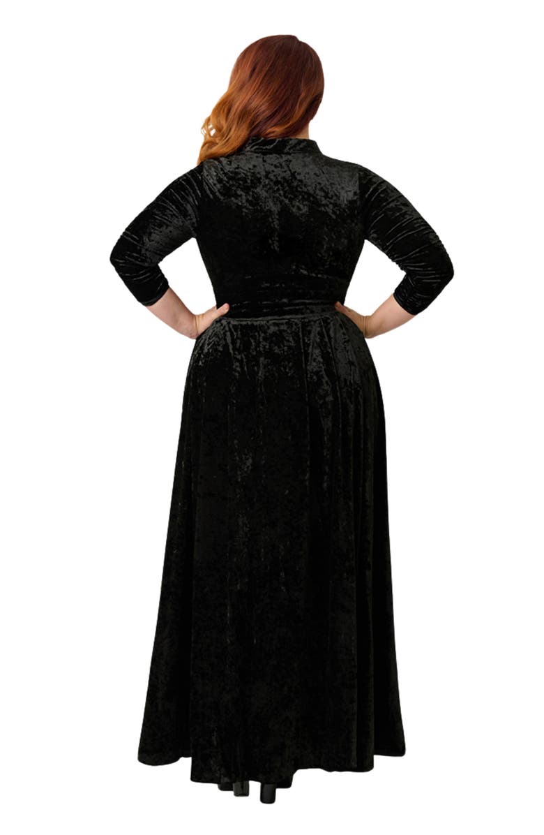 Unique Vintage Plus Size Three Quarter Sleeved Starlet Duster, Alternate, color, Black