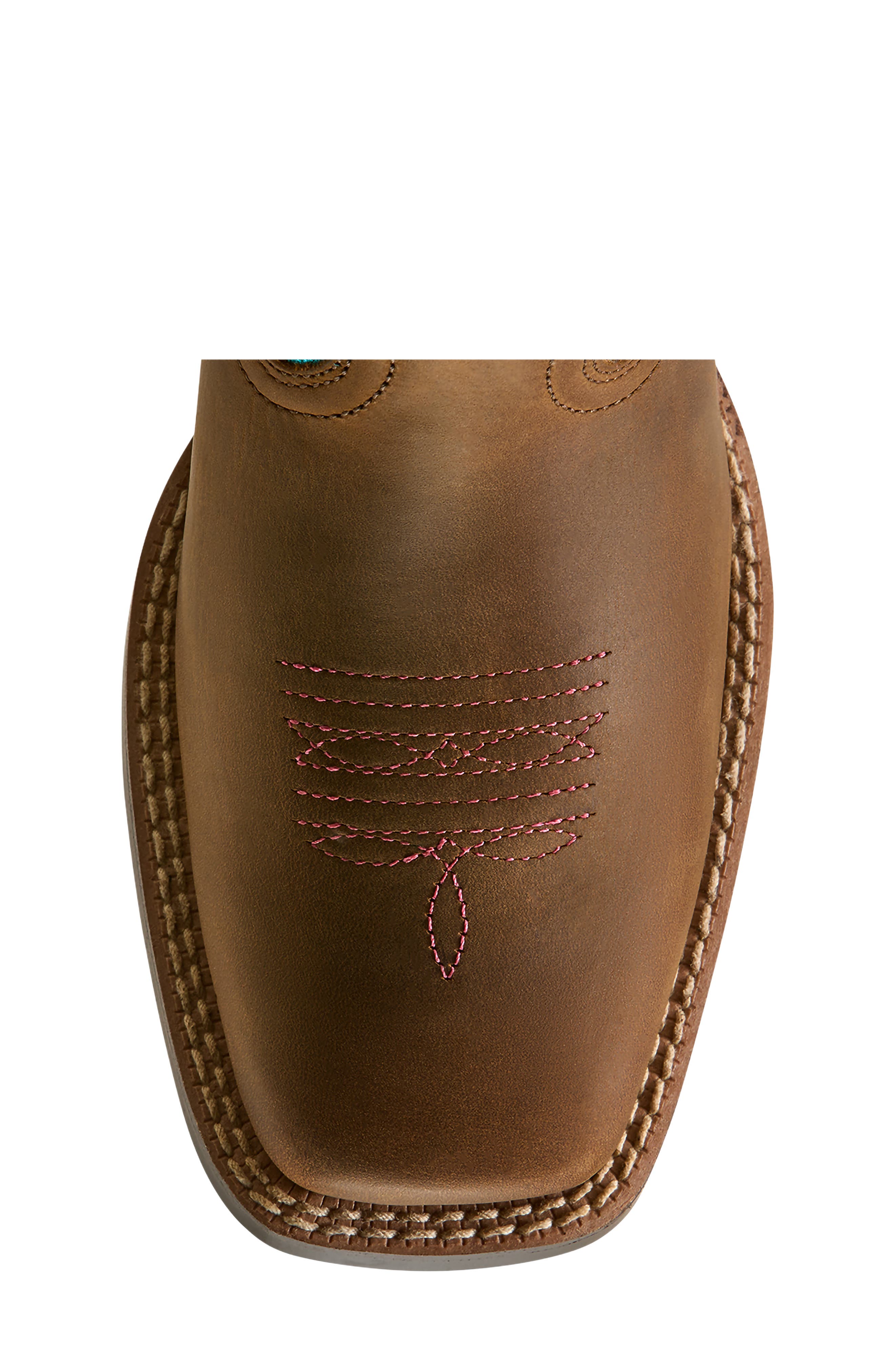 Kids' Rodeo Love Leather Western Boot, Alternate, color, DISTRESSED BROWN