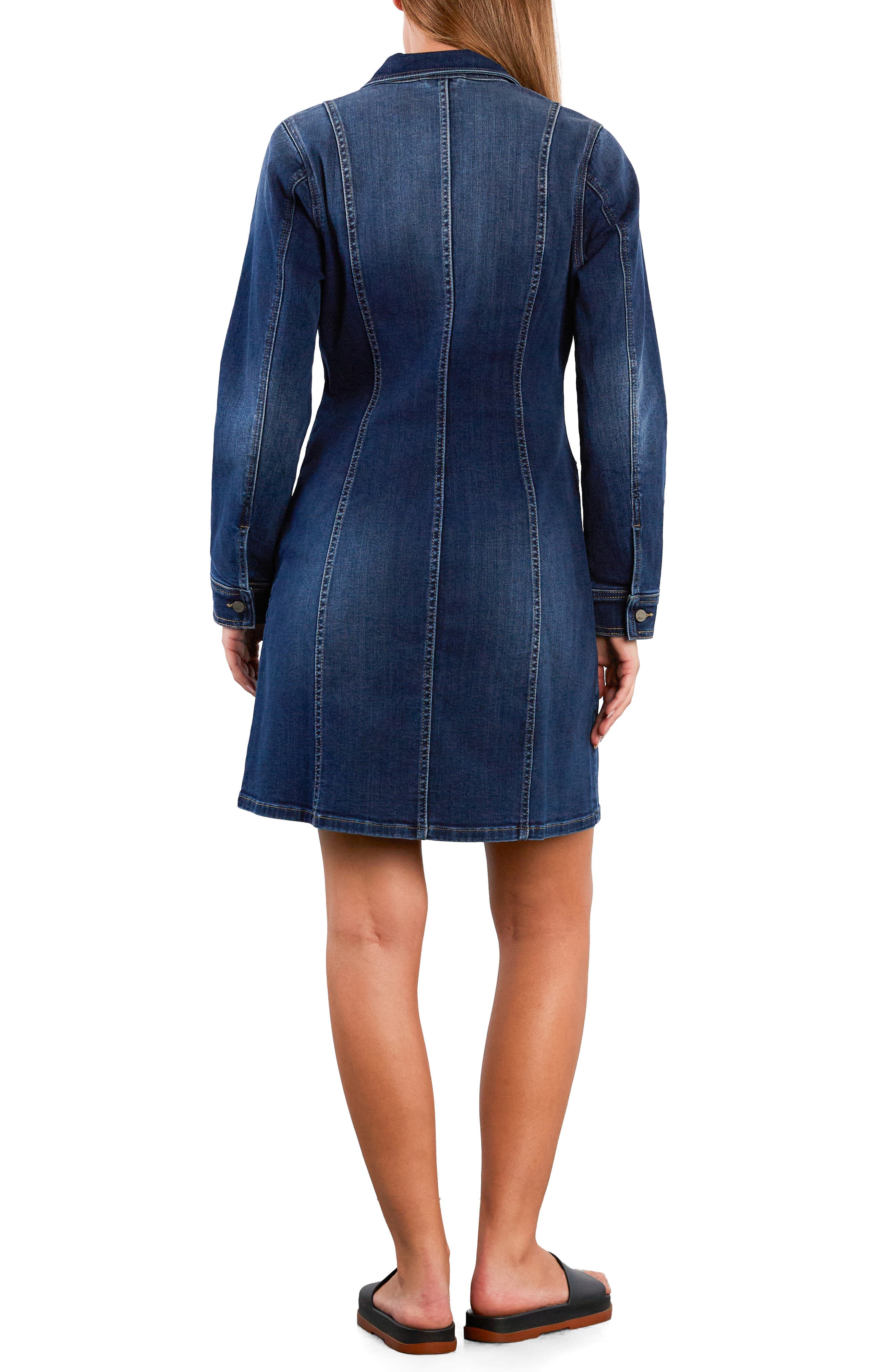 Wisp Long Sleeve Stretch Denim Dress - image 4