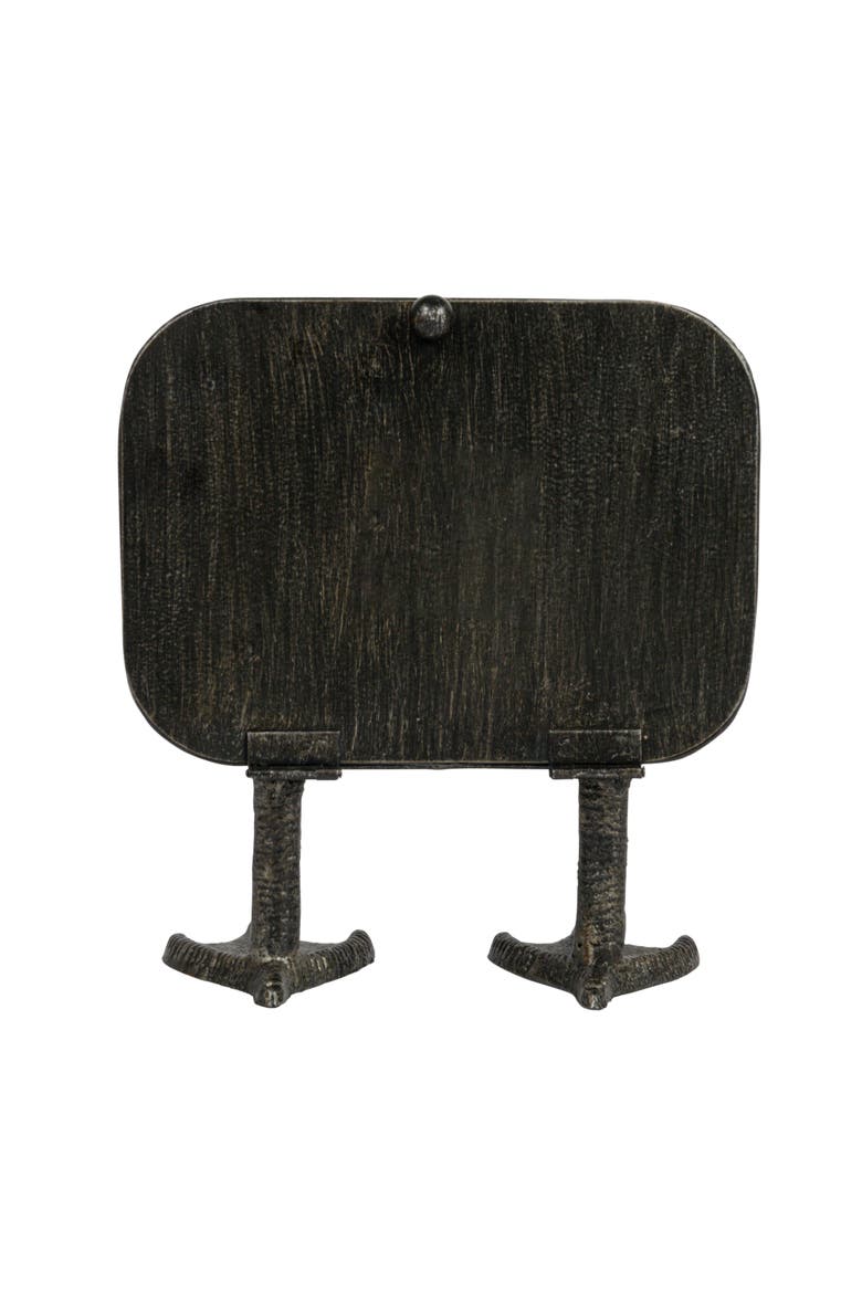 7.75-Inches Metal Standing Clock with Duck Feet, Gunmetal Finish, Alternate, color, Black