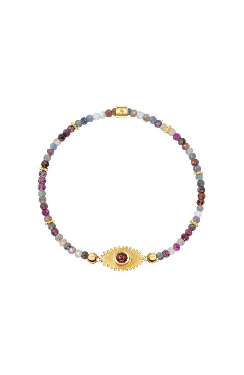 Karma and Luck Spiritual Power - Sapphire Mix Evil Eye Charm Bracelet, Main, color, Multicolor/Gold