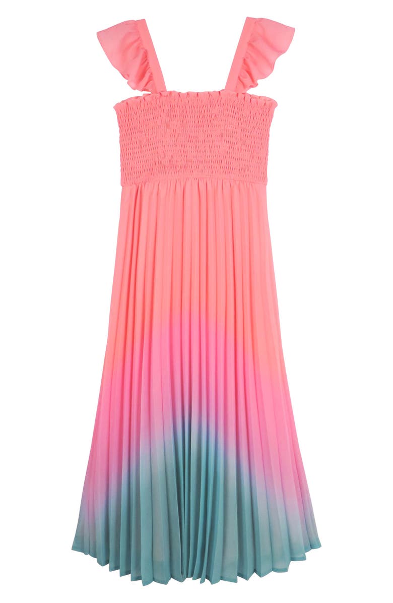 Zunie Kids' Ombré Pleated Maxi Dress, Alternate, color, 