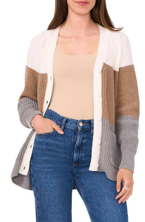 Oversize Colorblock Cardigan