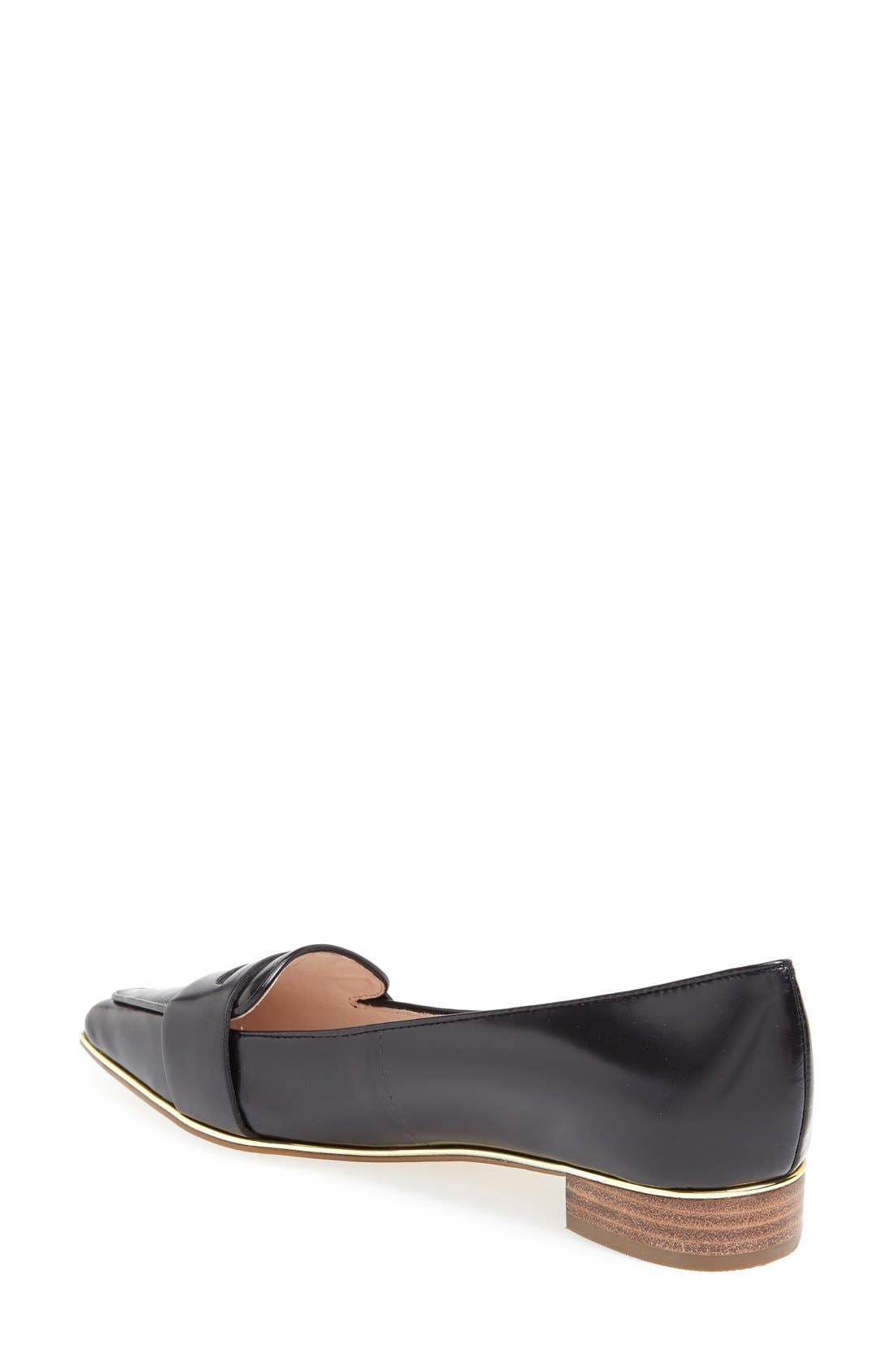 'Duvalia' Pointed Toe Loafer Flat, Alternate, color, BLACK