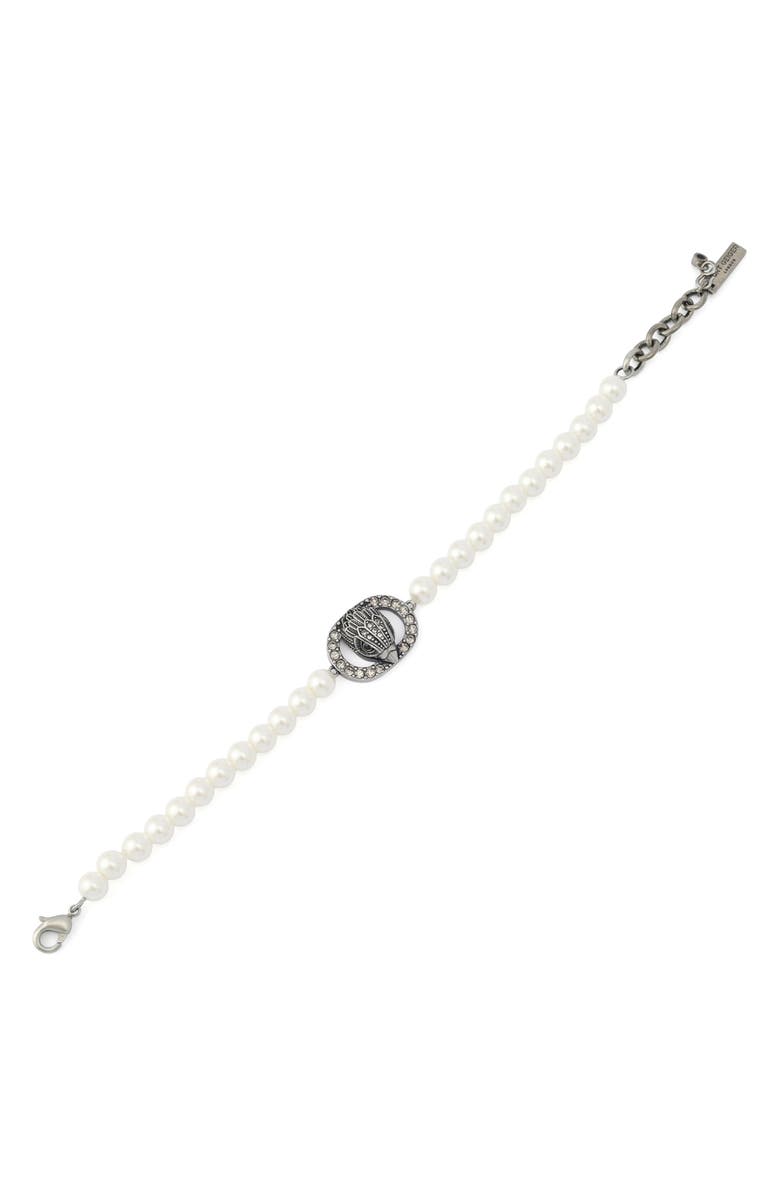 Kurt Geiger London Eagle Faux Pearl Bracelet, Alternate, color, Rhodium/ Pearl