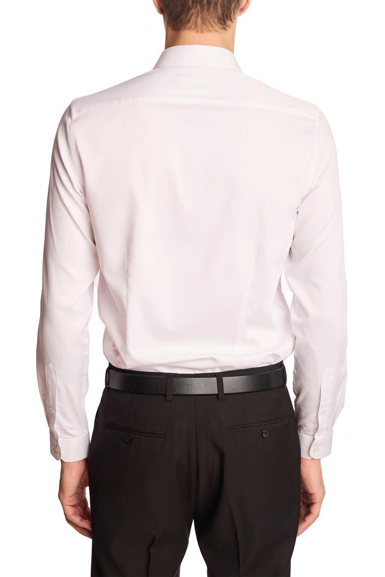 Samuel Solid Stretch Cotton Dress Shirt, Alternate, color, ALL WHITE