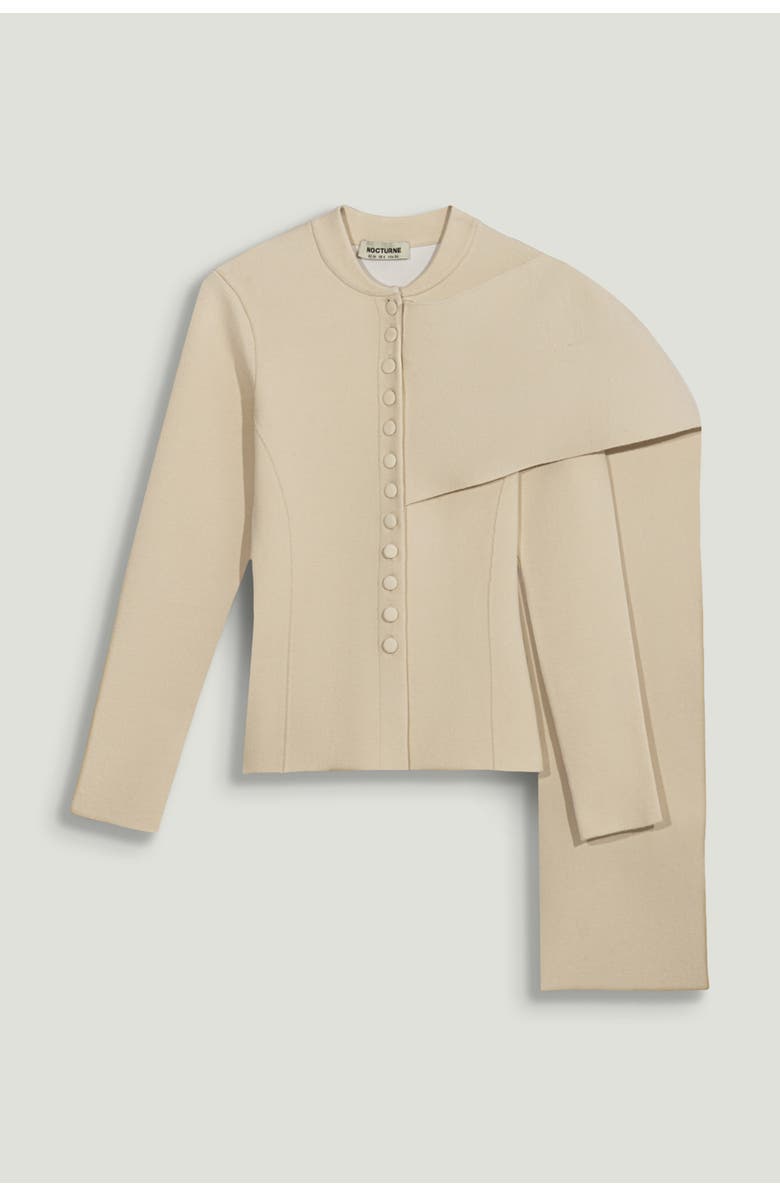 Nocturne Asymmetric Cape Knit Cardigan, Alternate, color, Beige