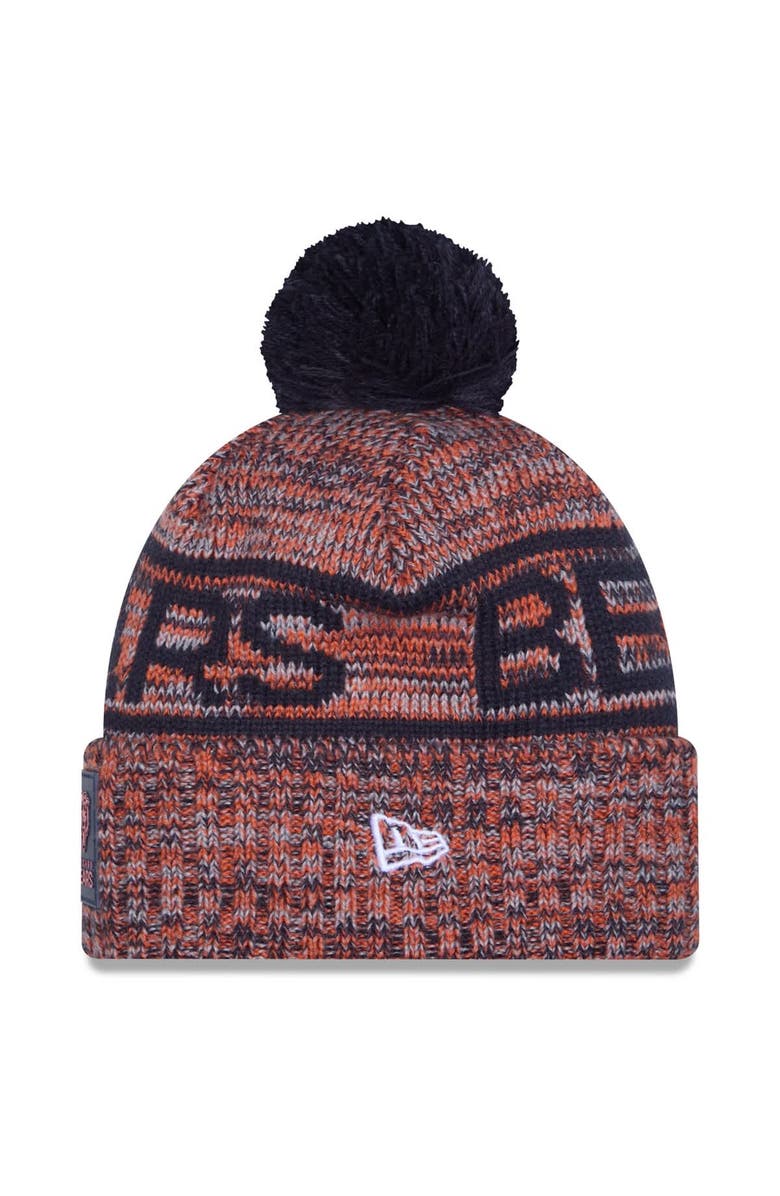 New Era Men's New Era Orange Chicago Bears 2025 Sideline Cold Weather Cuffed Knit Hat with Pom, Alternate, color, Orange