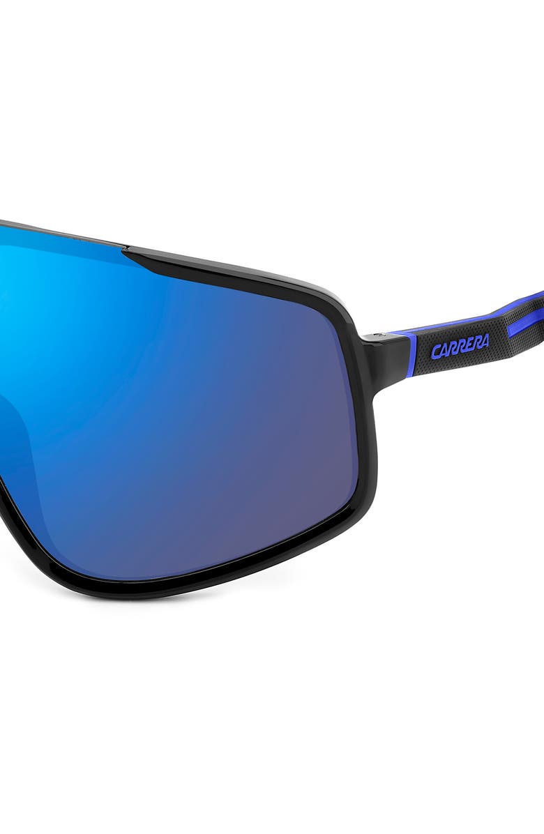 Carrera Eyewear 99mm Shield Mirrored Sunglasses, Alternate, color, Black Blue