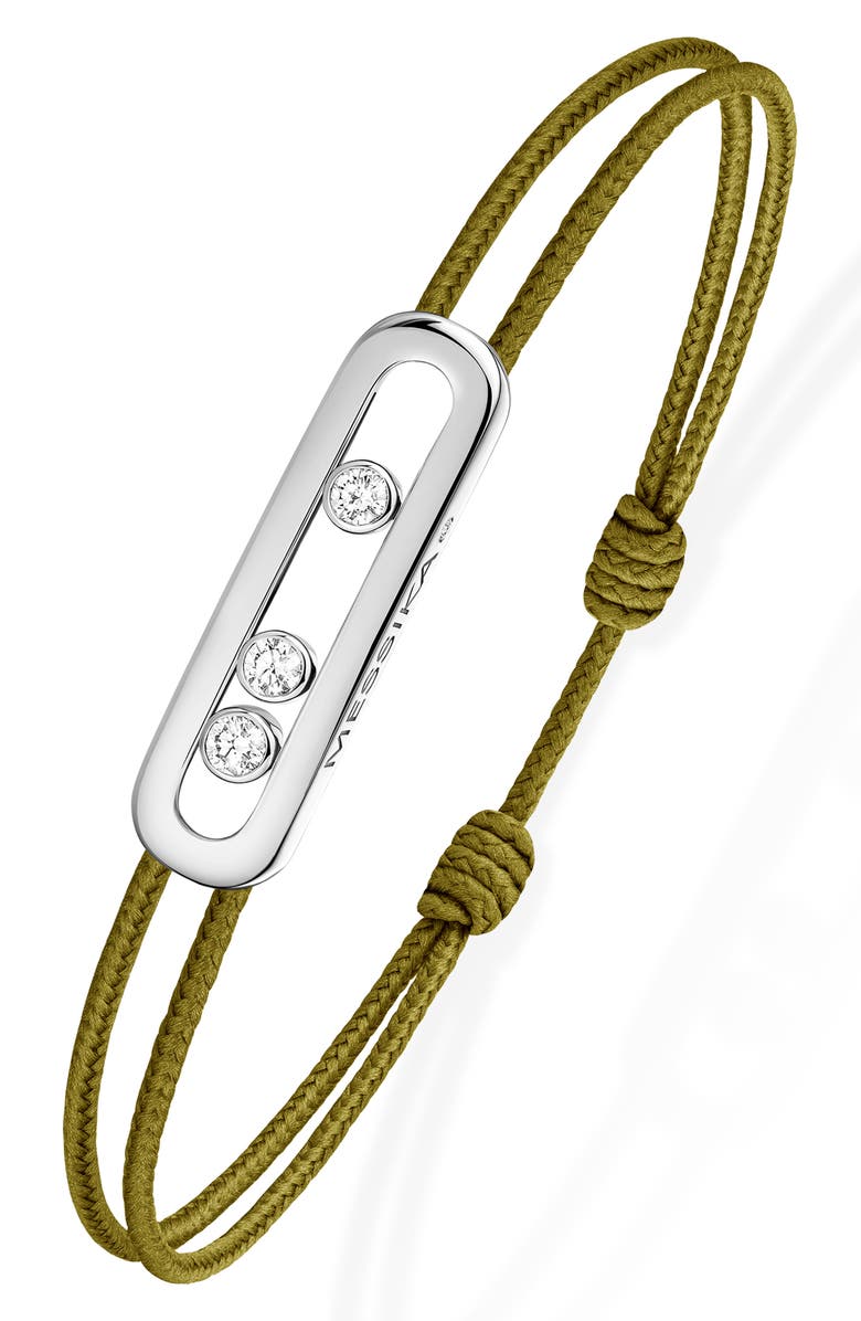 Messika Care Diamond Cord Bracelet, Alternate, color, White Gold