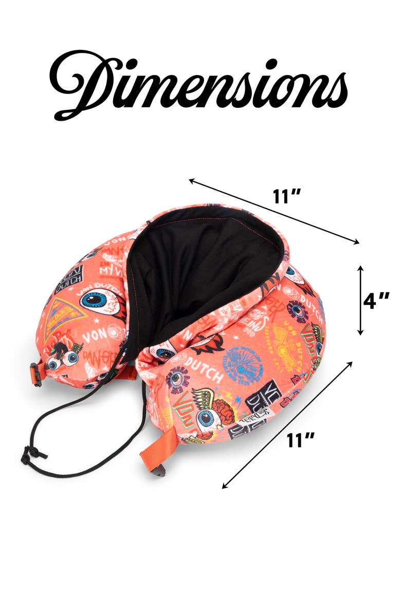 Jax Hooded Memory Foam Travel Neck Pillow, Alternate, color, Pink