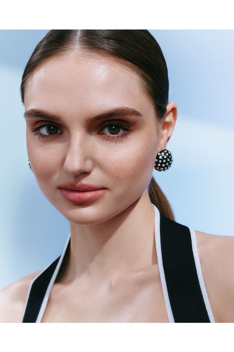 Gaia Jet Mini Earrings, Alternate, color, Silver Moonrise