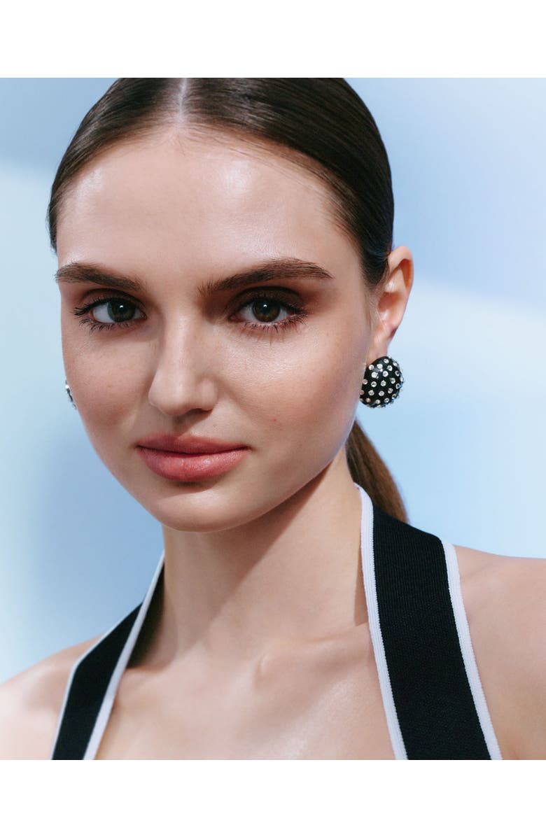 Saulė Label Gaia Jet Mini Earrings, Alternate, color, Silver Moonrise