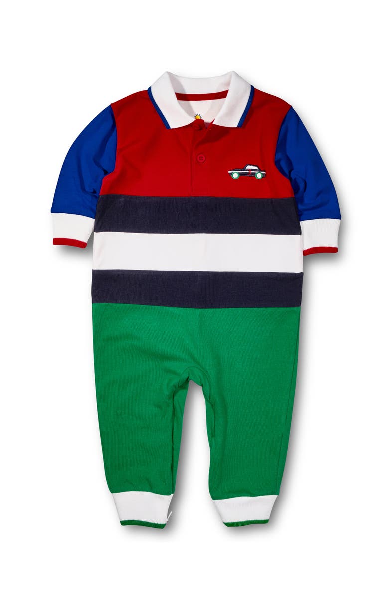 Florence Eiseman Jersey Knit Longall With Race Car, Main, color, Multicolor