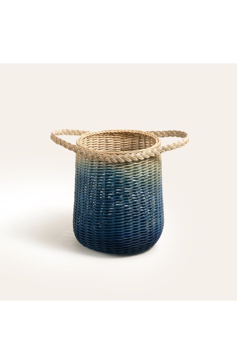 Zsa Zsa Zsu Java Rattan Basket 12 In, Main, color, Blue