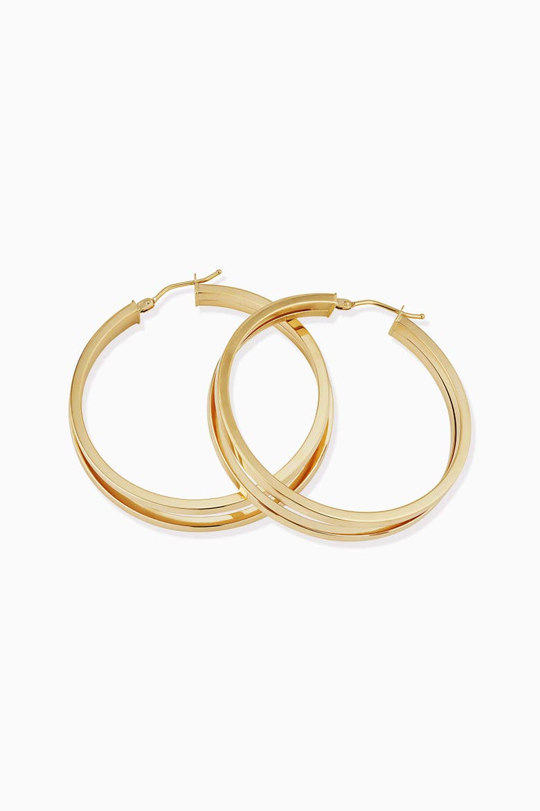 14K Yellow Gold Hudson Large Hoops, Alternate, color, Yellow Gold