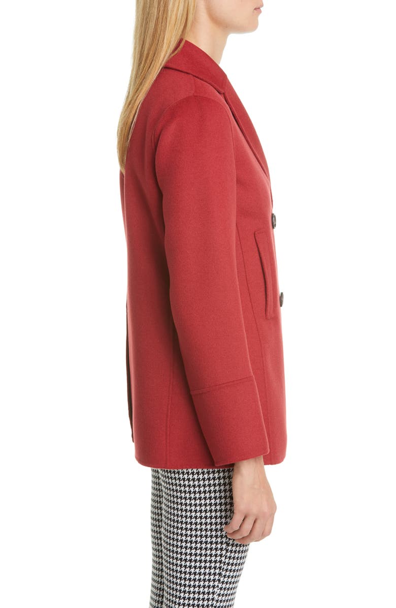 Max Mara Dea Double Face Wool & Angora Peacoat, Alternate, color,