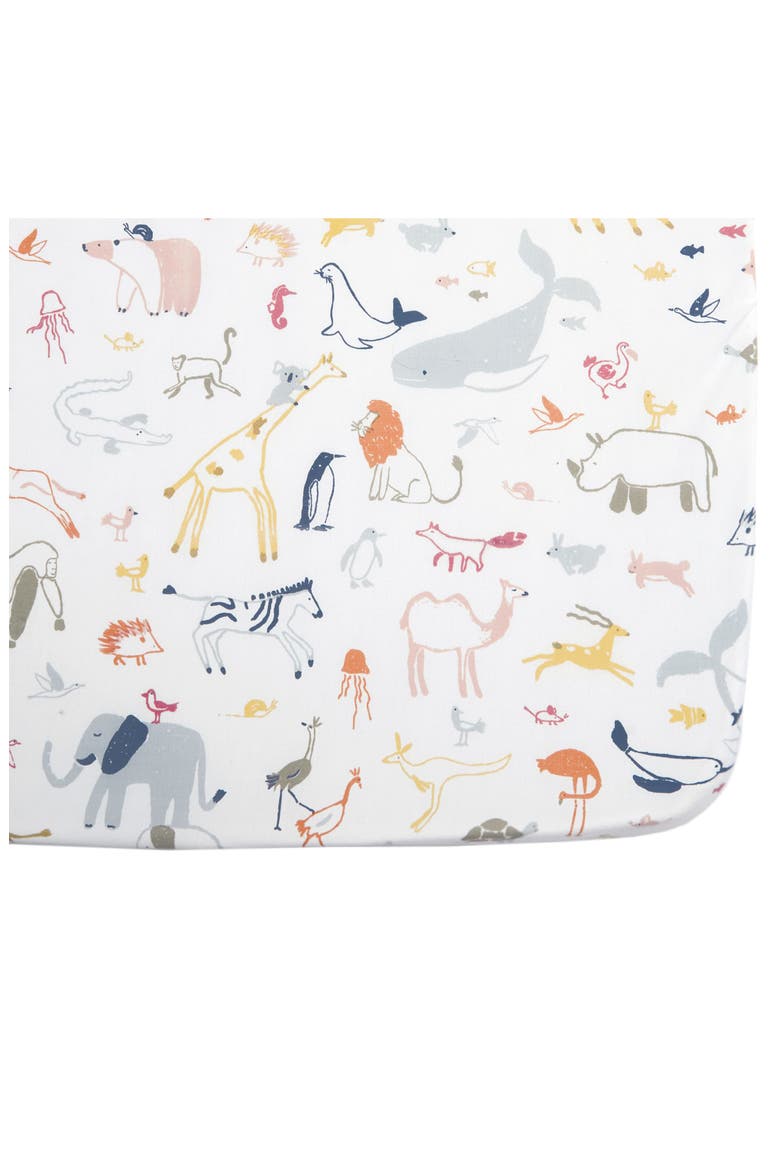 Into the Wild Organic Cotton Crib Sheet, Main, color, INTO THE WILD