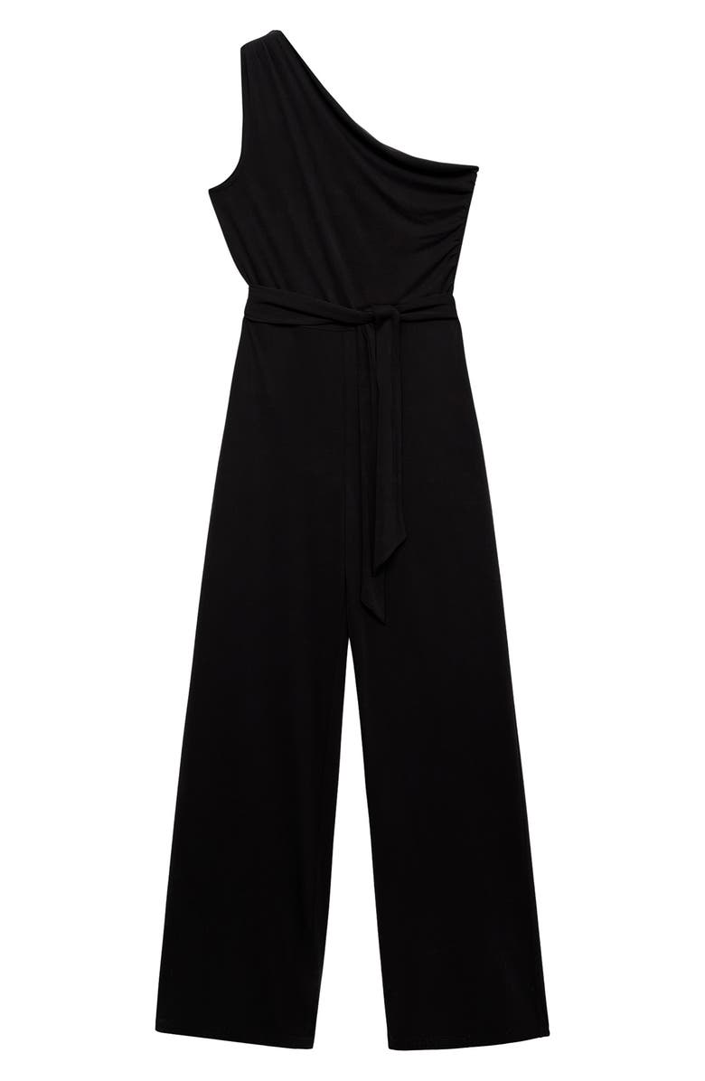 MANGO Belted One-Shoulder Jumpsuit, Alternate, color, 