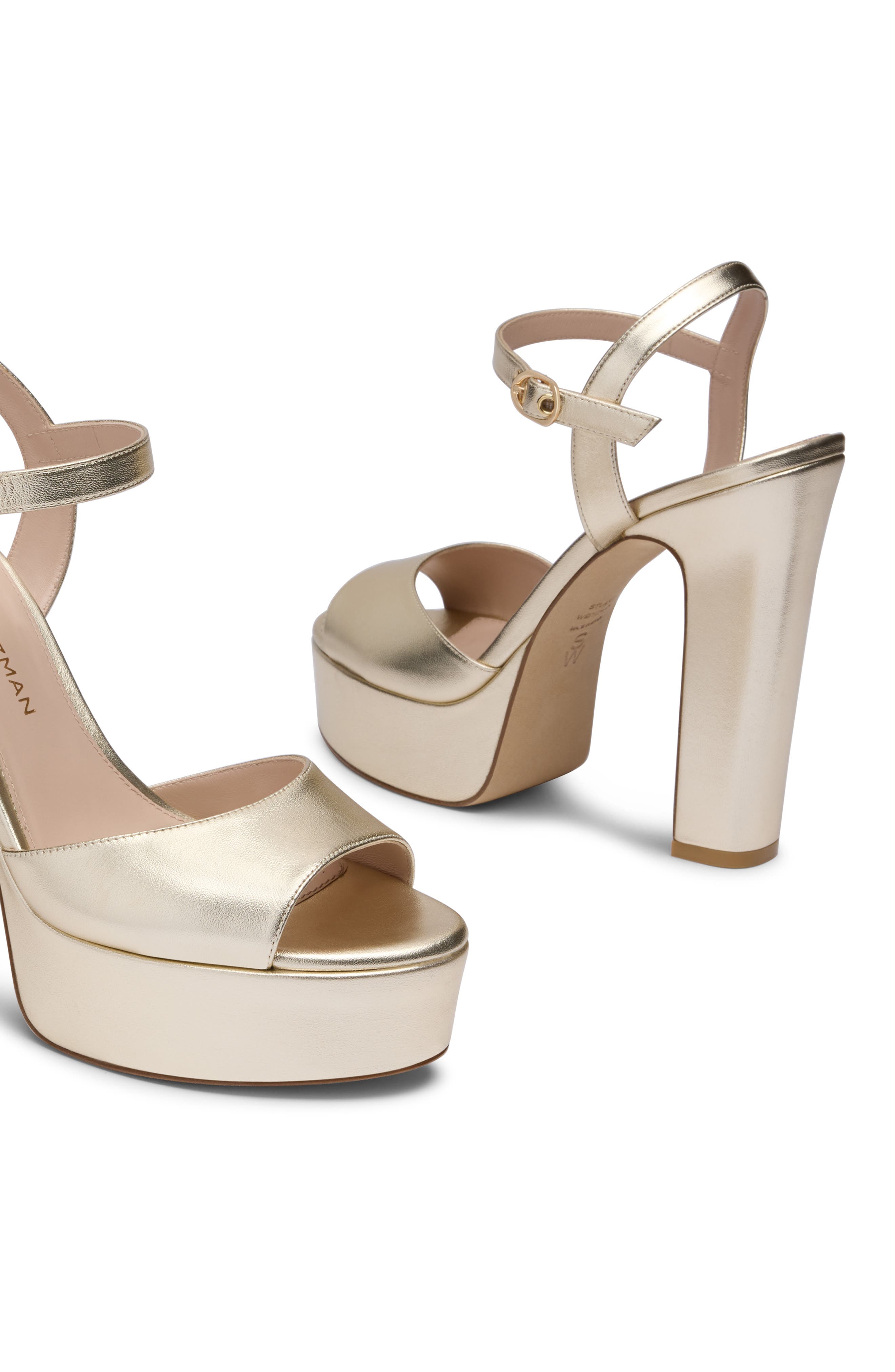 Stuart Weitzman Reade Platform Sandal, Alternate, color, Light Gold
