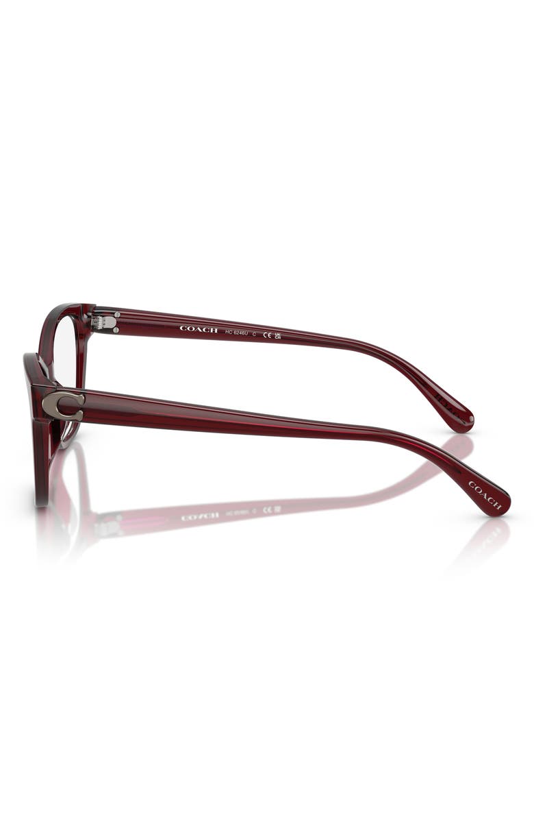 COACH 53mm Butterfly Optical Glasses, Alternate, color, Milky Burgundy / Demo Lens