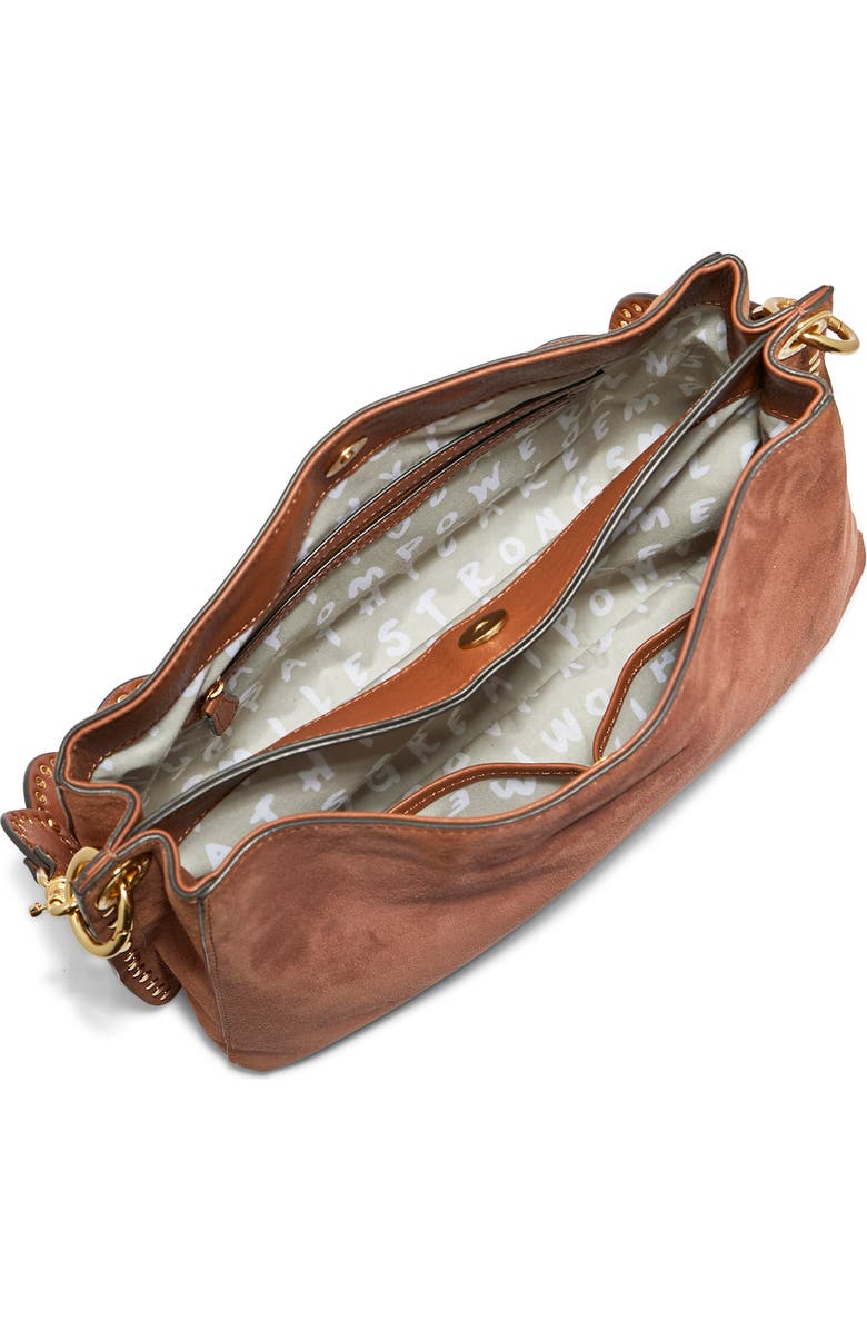 AIMEE Roma Shoulder Bag, Alternate, color, Nutshell Suede