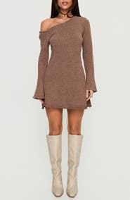 Princess Polly Jaede One-Shoulder Long Sleeve Minidress