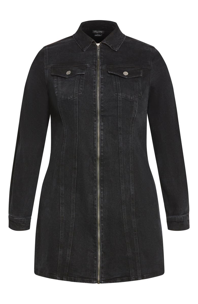 City Chic Oaklyn Long Sleeve Denim Dress, Alternate, color, 