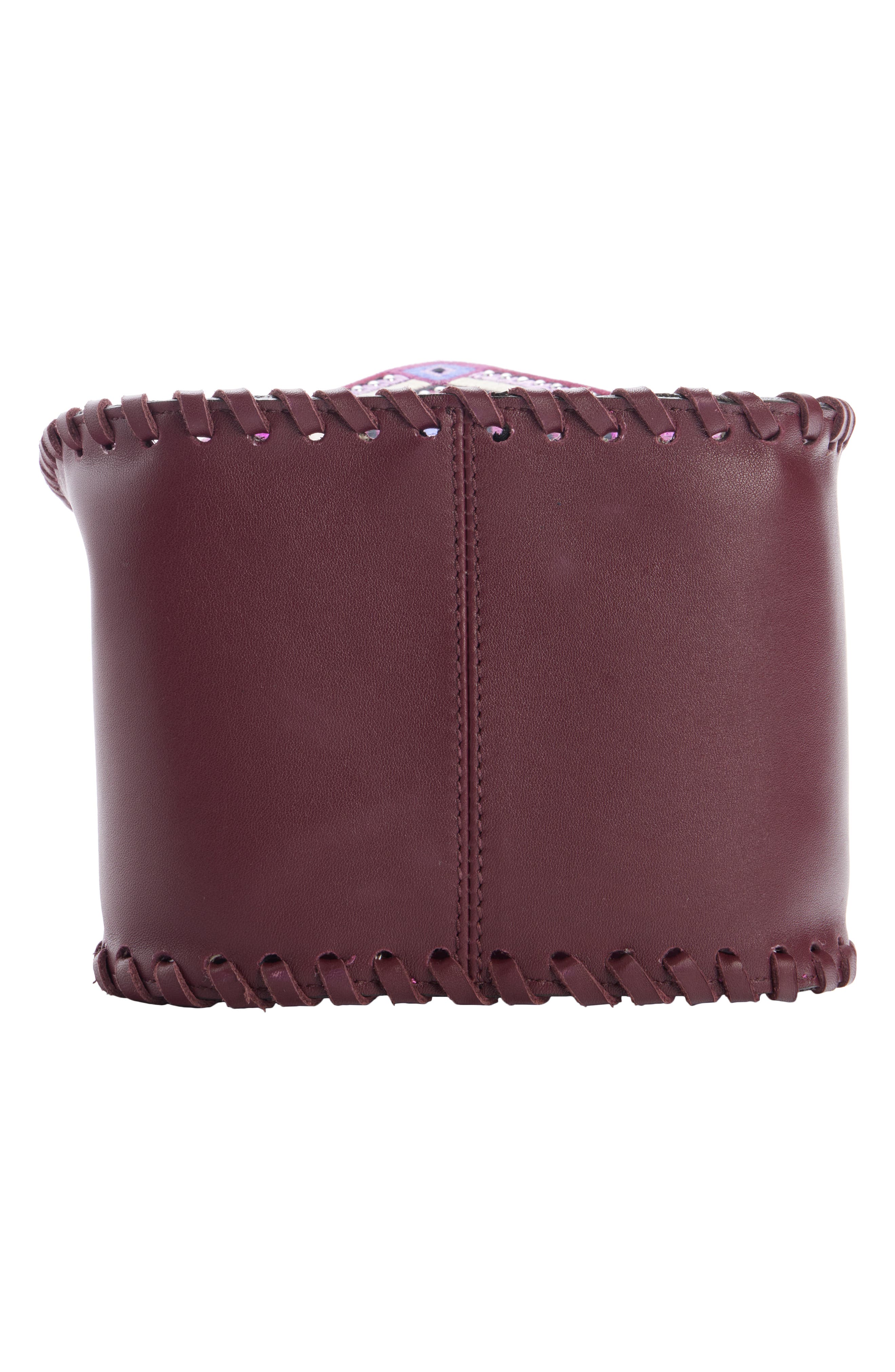 Isabel Marant Mini Silao Embroidered Suede Bucket Bag, Alternate, color, 