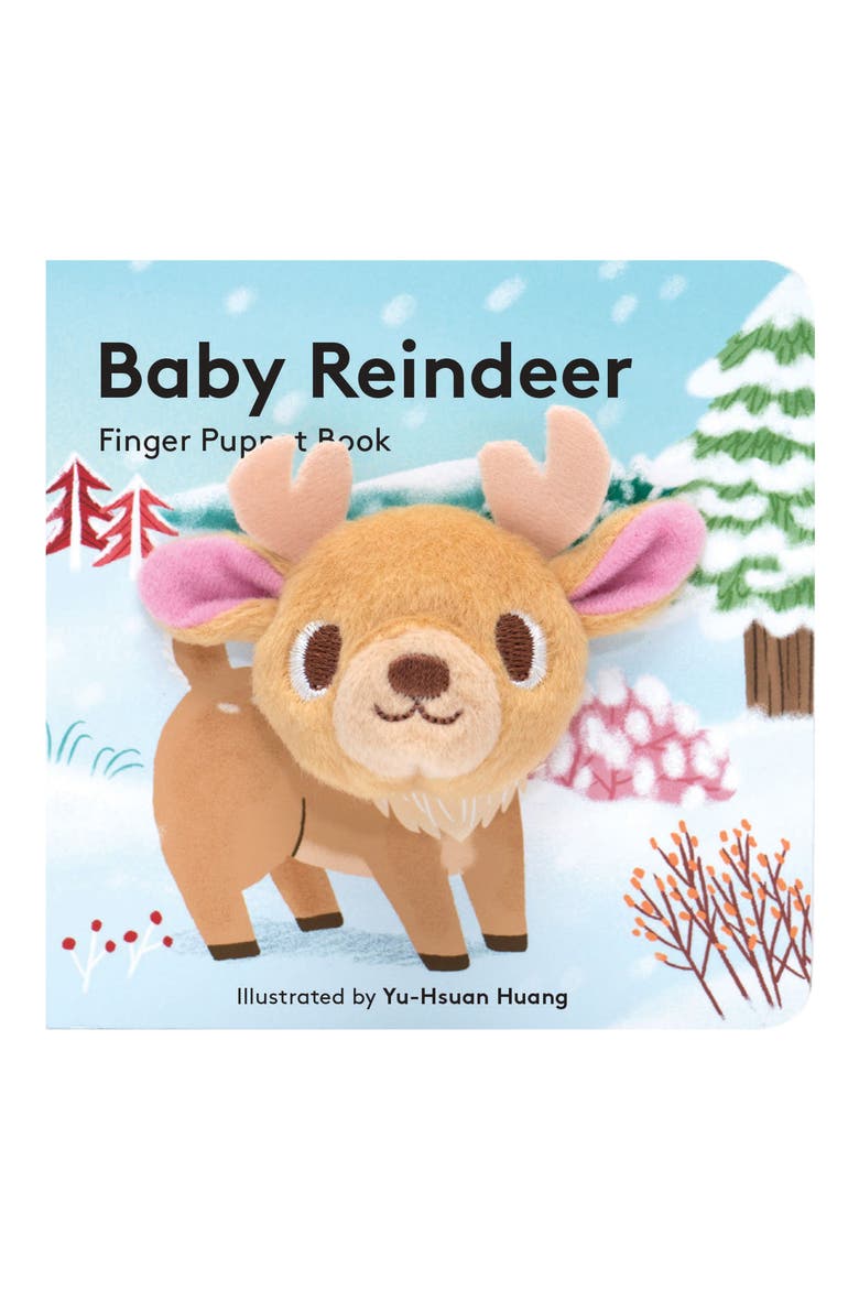'Baby Reindeer' Finger Puppet Board Book, Main, color, BLUE MULTICOLOR