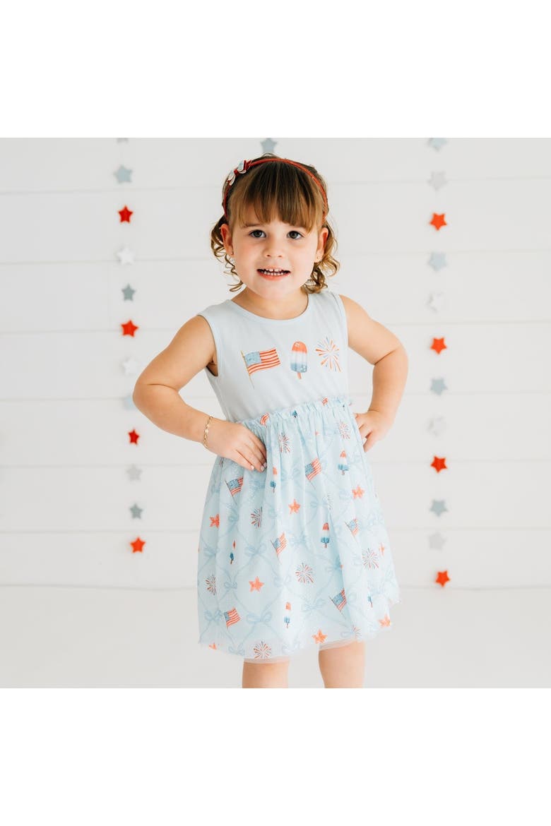 Patriotic Trellis Tank Tutu Dress, Alternate, color, Light Blue
