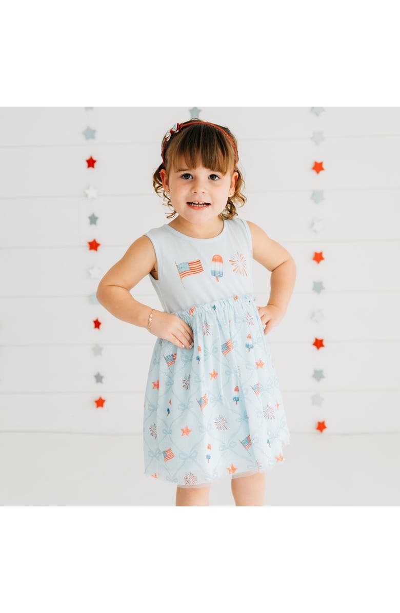 Sweet Wink Patriotic Trellis Tank Tutu Dress, Alternate, color, Light Blue
