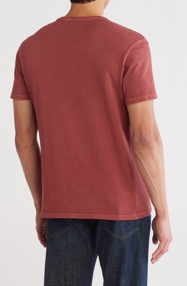 Lucky Brand Burnout Notch Neck T-Shirt, Alternate, color, Henna