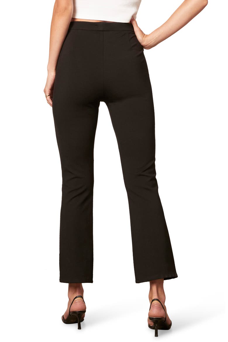 Roxana Crop Kick Flare Ponte Pants, Alternate, color, BLACK