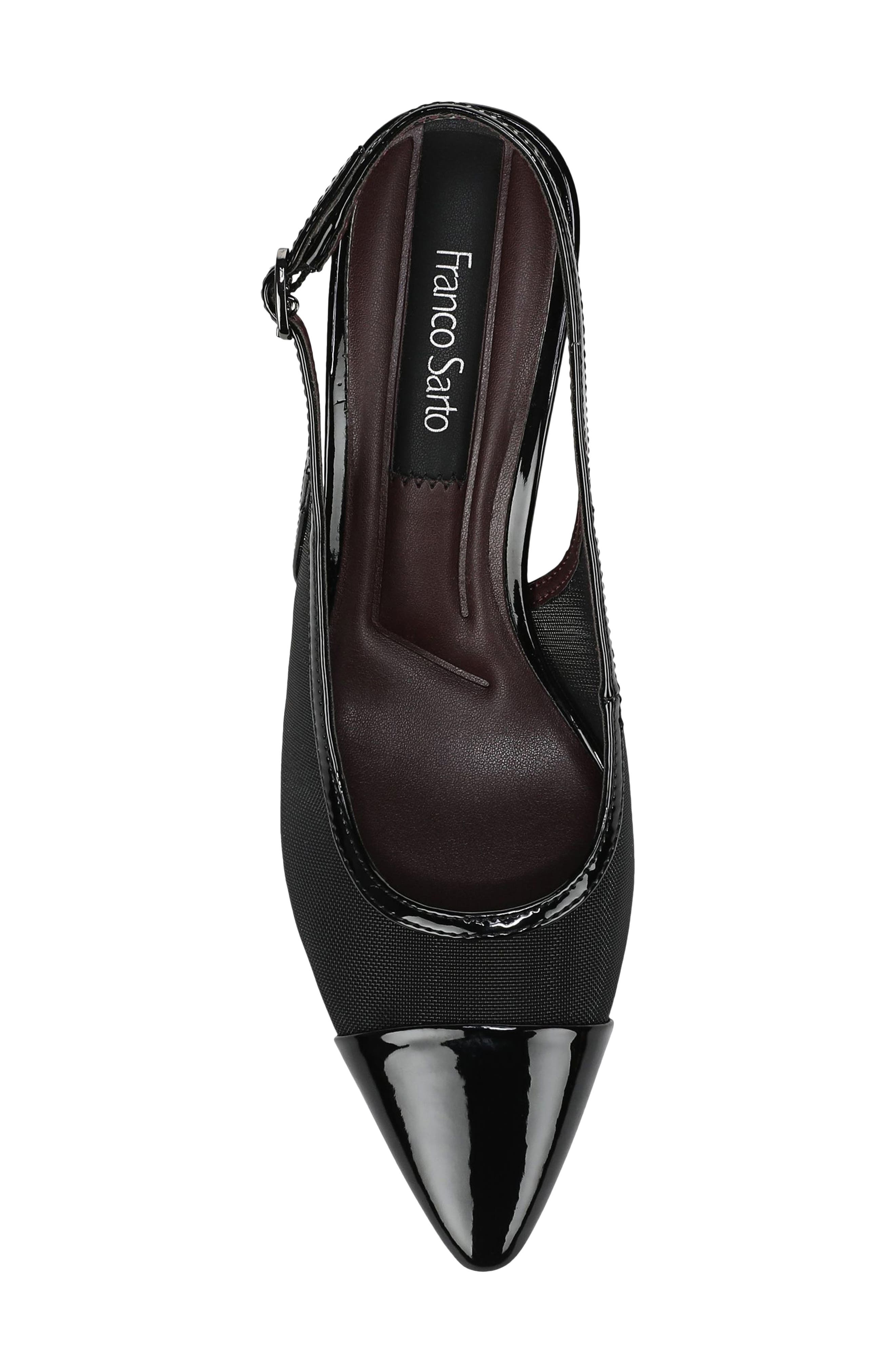 Jurina Cap Toe Slingback Pump, Alternate, color, BLACK