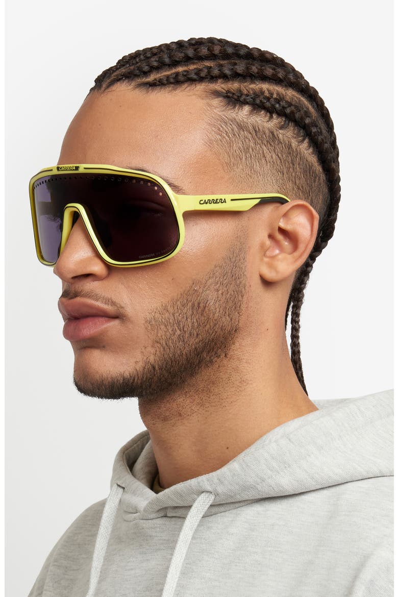 C Sport 99mm Mask Shield Sunglasses, Alternate, color, YELLOW BLACK/ GREY