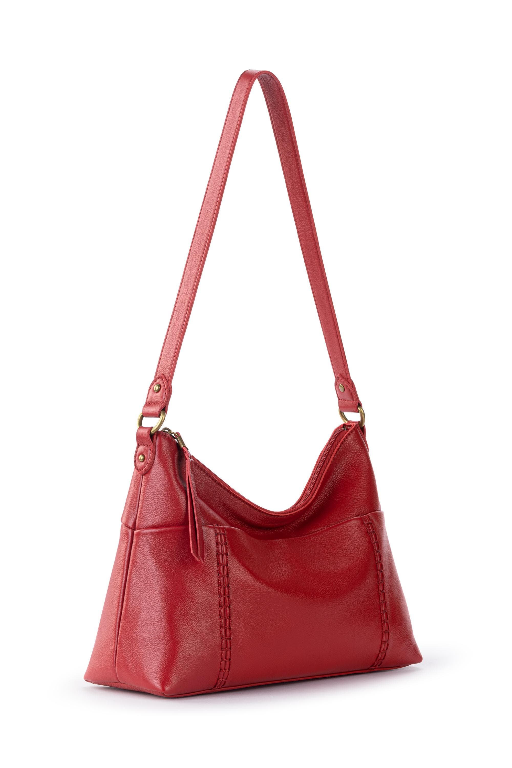 Melrose Leather Shoulder Bag, Alternate, color, Scarlet