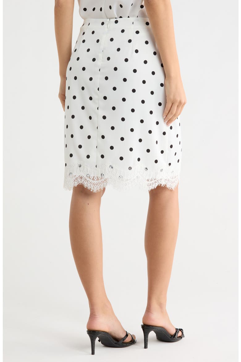 Lace Trim Skirt, Alternate, color, IVORY POLKA DOT