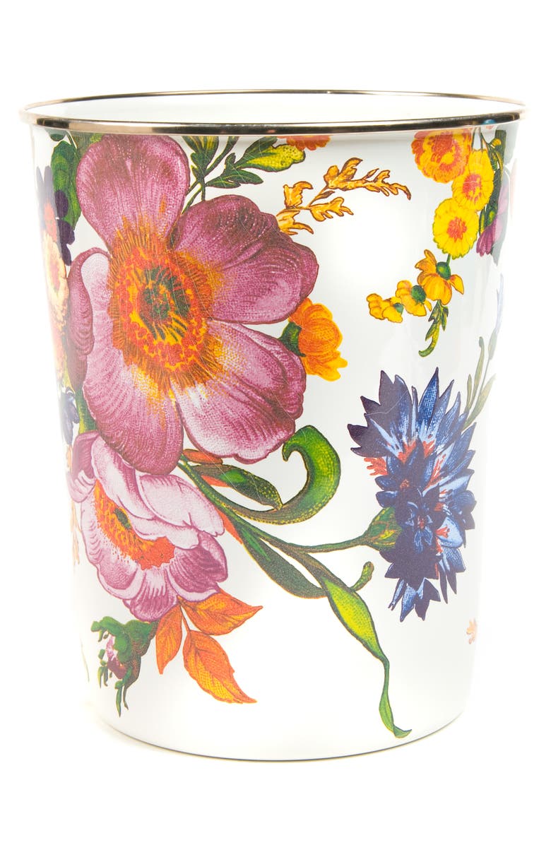 MACKENZIE CHILDS Flower Market Enameled Steel Waste Bin, Main, color, 