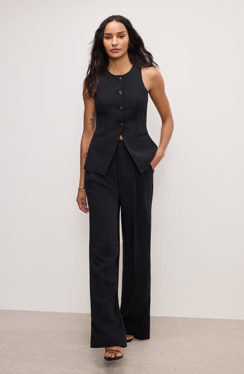 Good American Luxe Suiting Sculpted Vest In Black001